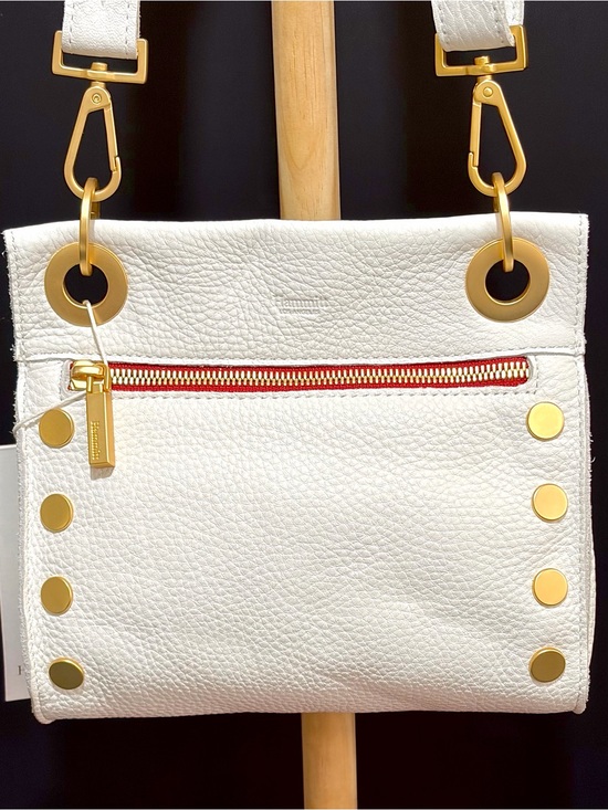 Hammitt Handbags - Hammitt Tony Small Leather Crossbody Bag in Ceramic White/Brushed Gold Hardware